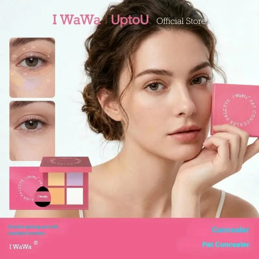 A Color Correcting Concealer Palette, 4 Shades, for Brightening and Defining, Hides Dark Circles and Dark Spots