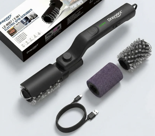 🔥 Electric Rotary Grill Brush – Fast Cleaning BBQ Scrubber with 2 Replacement Heads (Free Shipping)